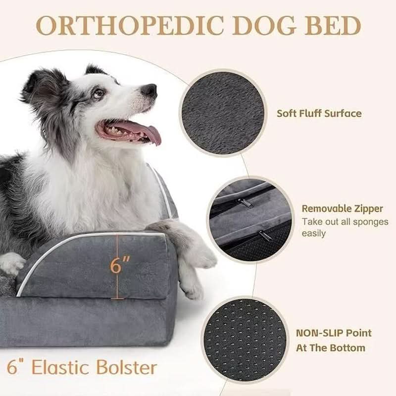 Waterproof Orthopedic Foam Dog Bed Extra Large Dark Grey - Lazy Paper Club