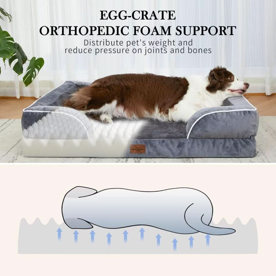 Waterproof Orthopedic Foam Dog Bed Extra Large Dark Grey - Lazy Paper Club