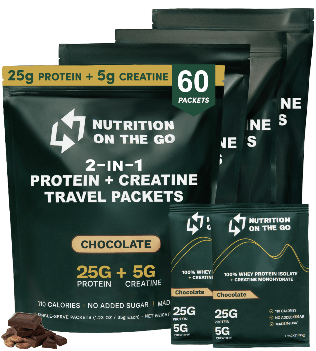 Whey Protein Isolate with Creatine | Single-Serve Packets - Lazy Paper Club