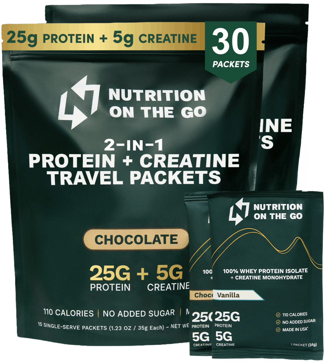 Whey Protein Isolate with Creatine | Single-Serve Packets - Lazy Paper Club