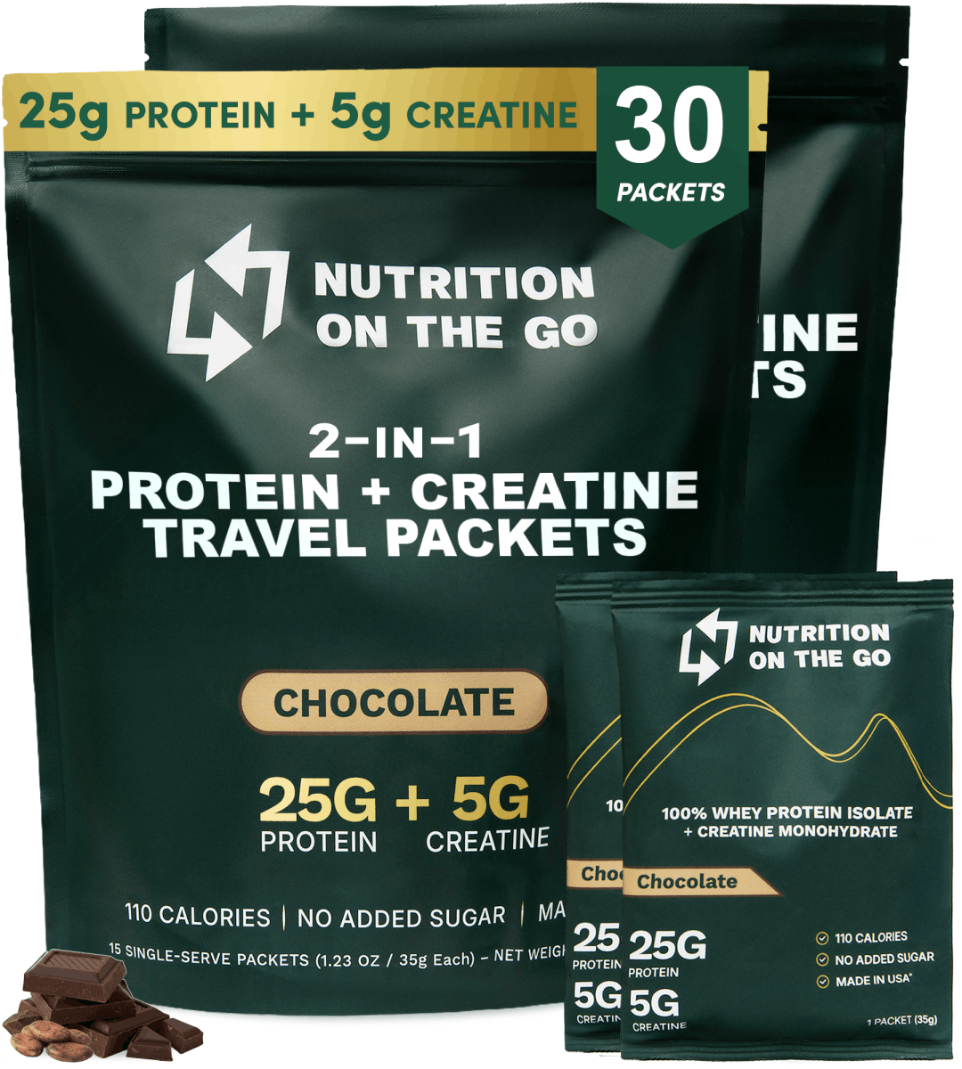 Whey Protein Isolate with Creatine | Single-Serve Packets - Lazy Paper Club