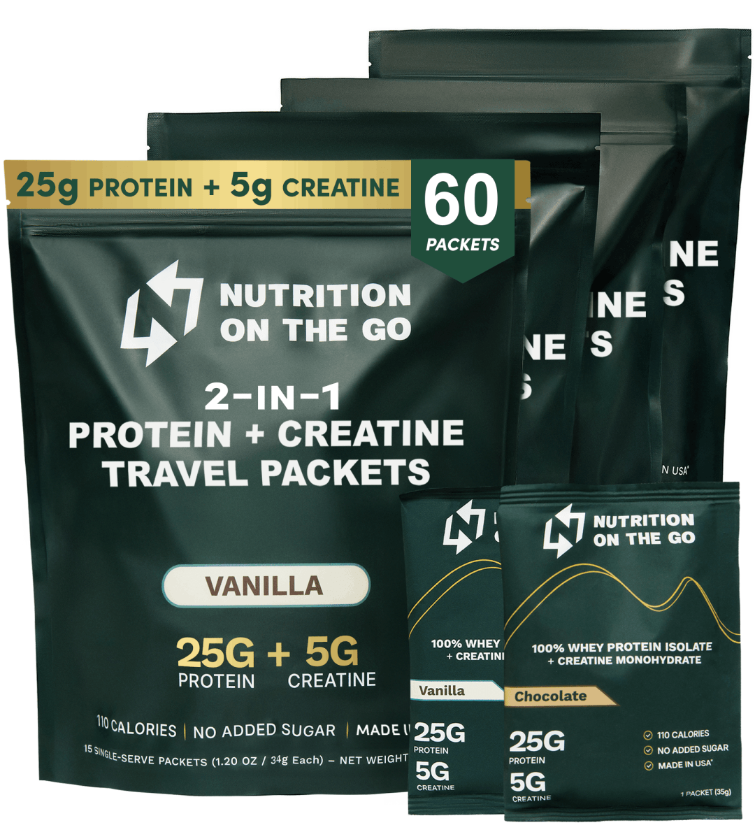 Whey Protein Isolate with Creatine | Single-Serve Packets - Lazy Paper Club