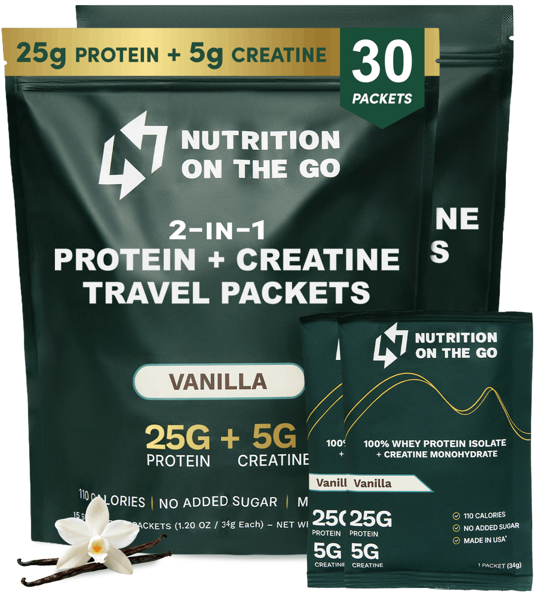 Whey Protein Isolate with Creatine | Single-Serve Packets - Lazy Paper Club