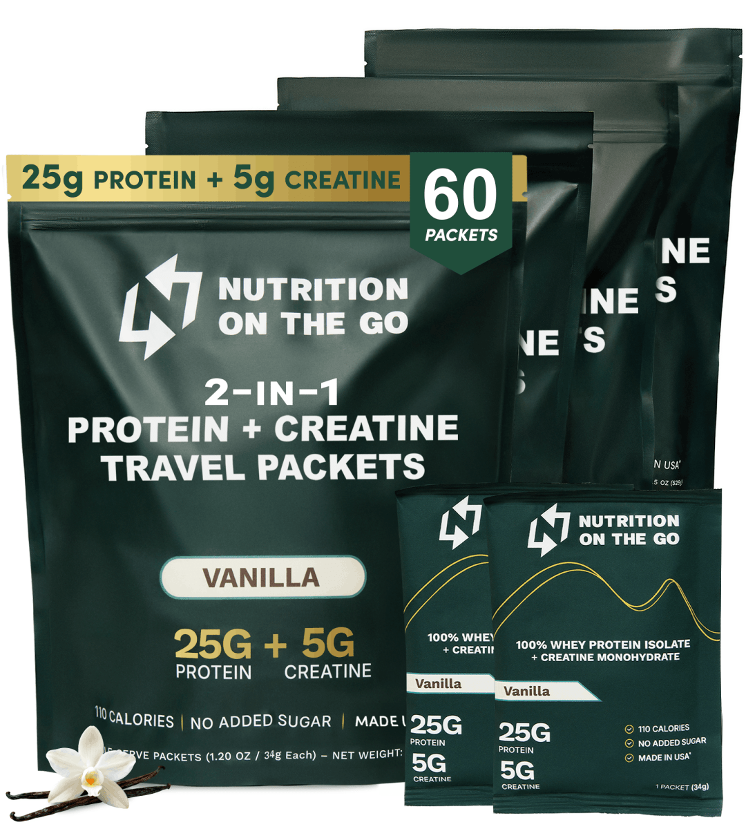 Whey Protein Isolate with Creatine | Single-Serve Packets - Lazy Paper Club