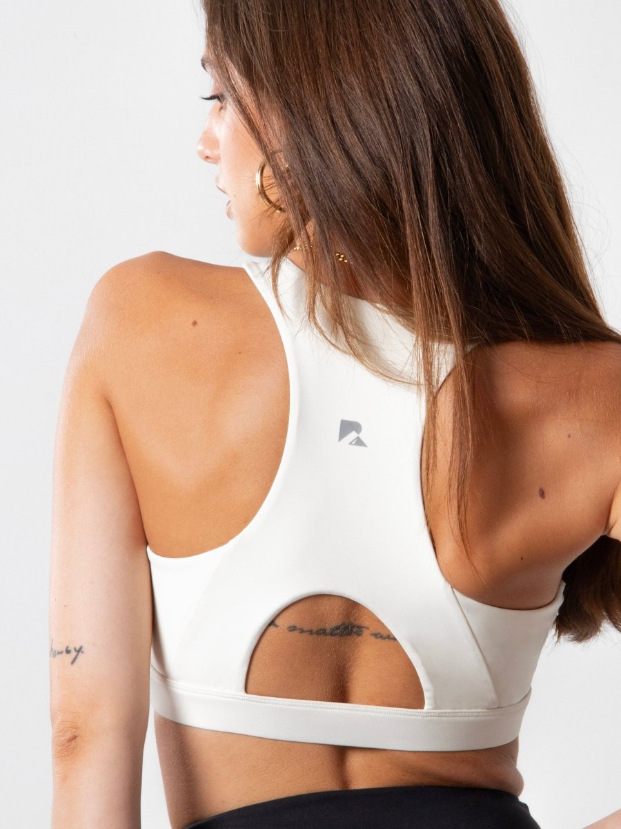 Women's Heart Neckline Sports Bra - Beige | LuxeForm Medium Support LuxeForm Heart Bra - Lazy Paper Club