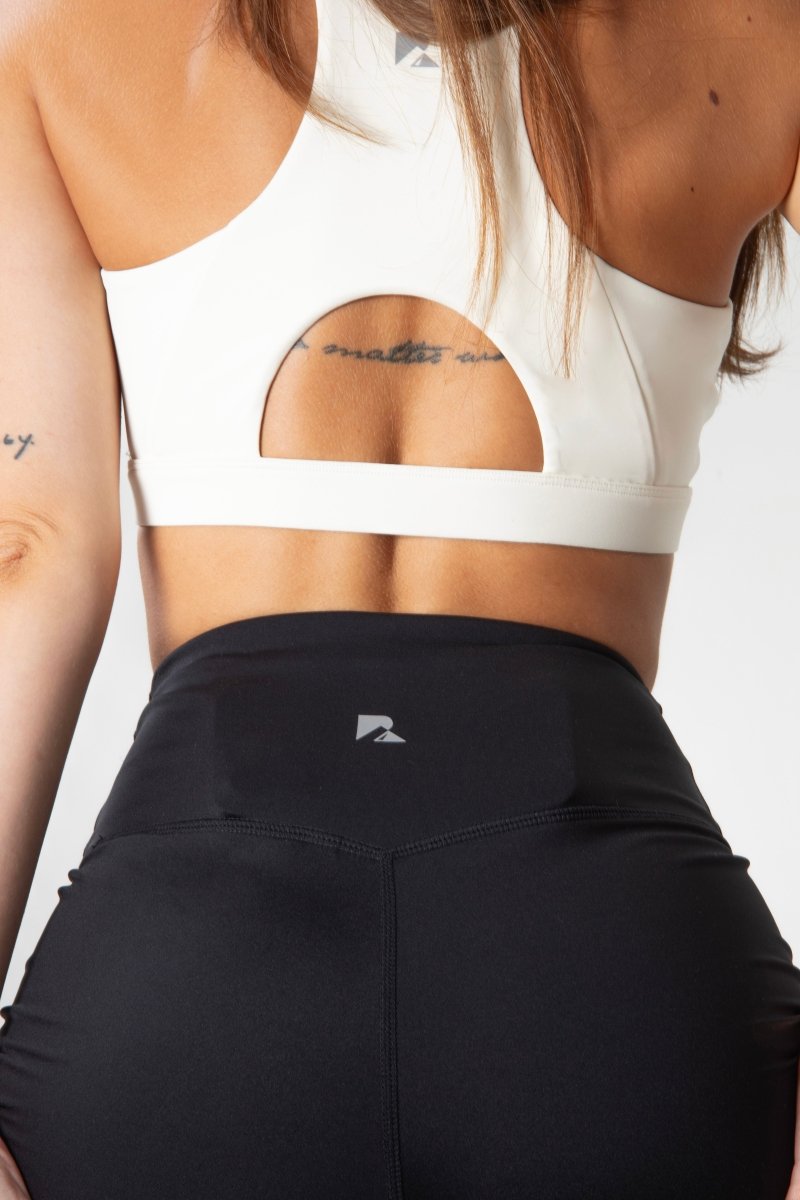 Women's Sculpting Workout Shorts 5 Inch - Black | Criss-Cross Waistband with Pocket - Lazy Paper Club