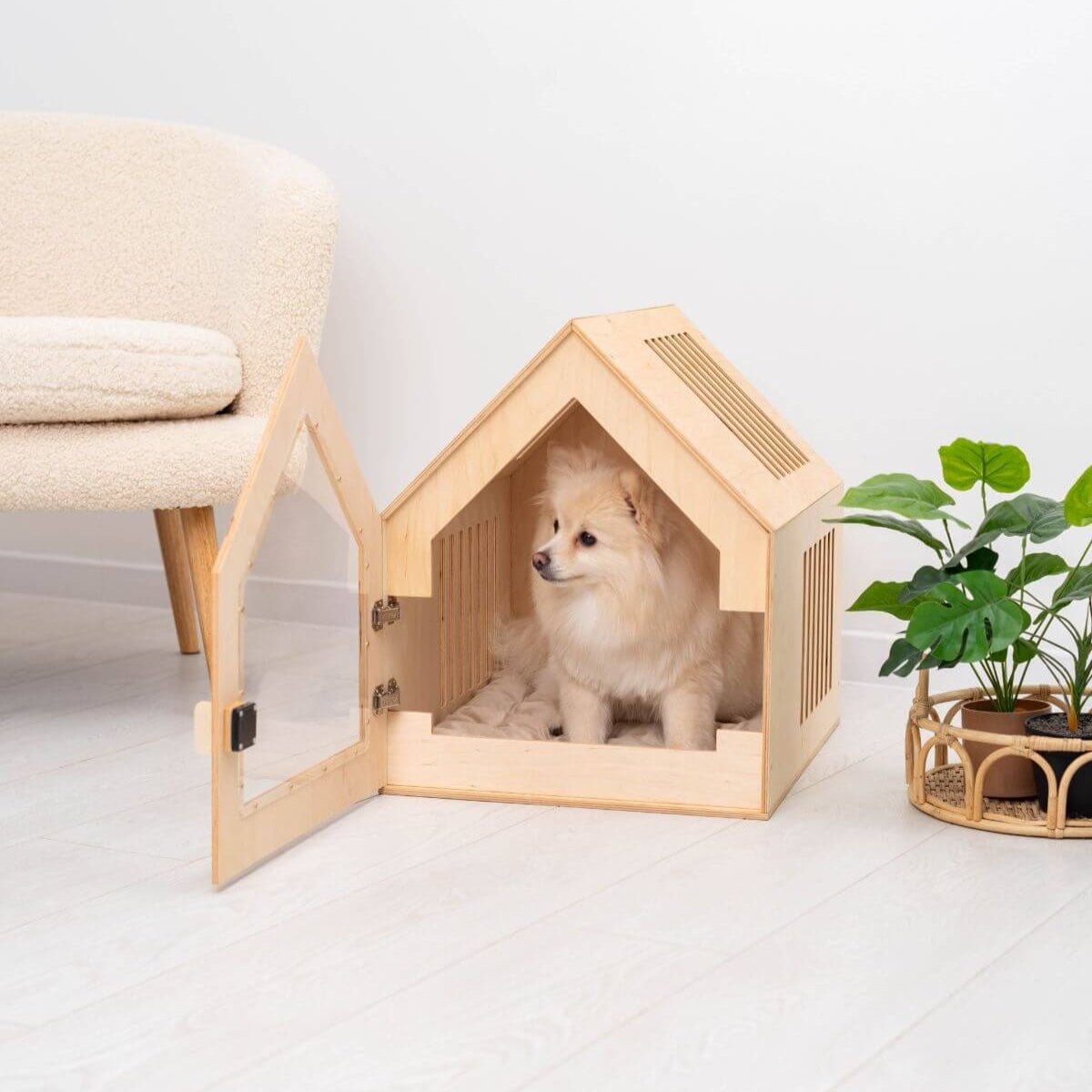 Wooden Indoor Dog House Pet House - Lazy Paper Club