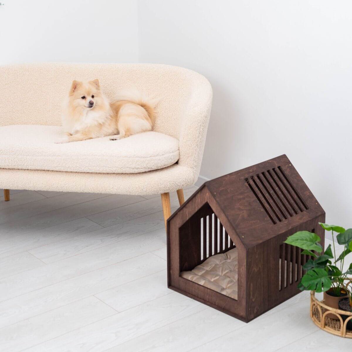 Wooden Indoor Dog House Pet House - Lazy Paper Club