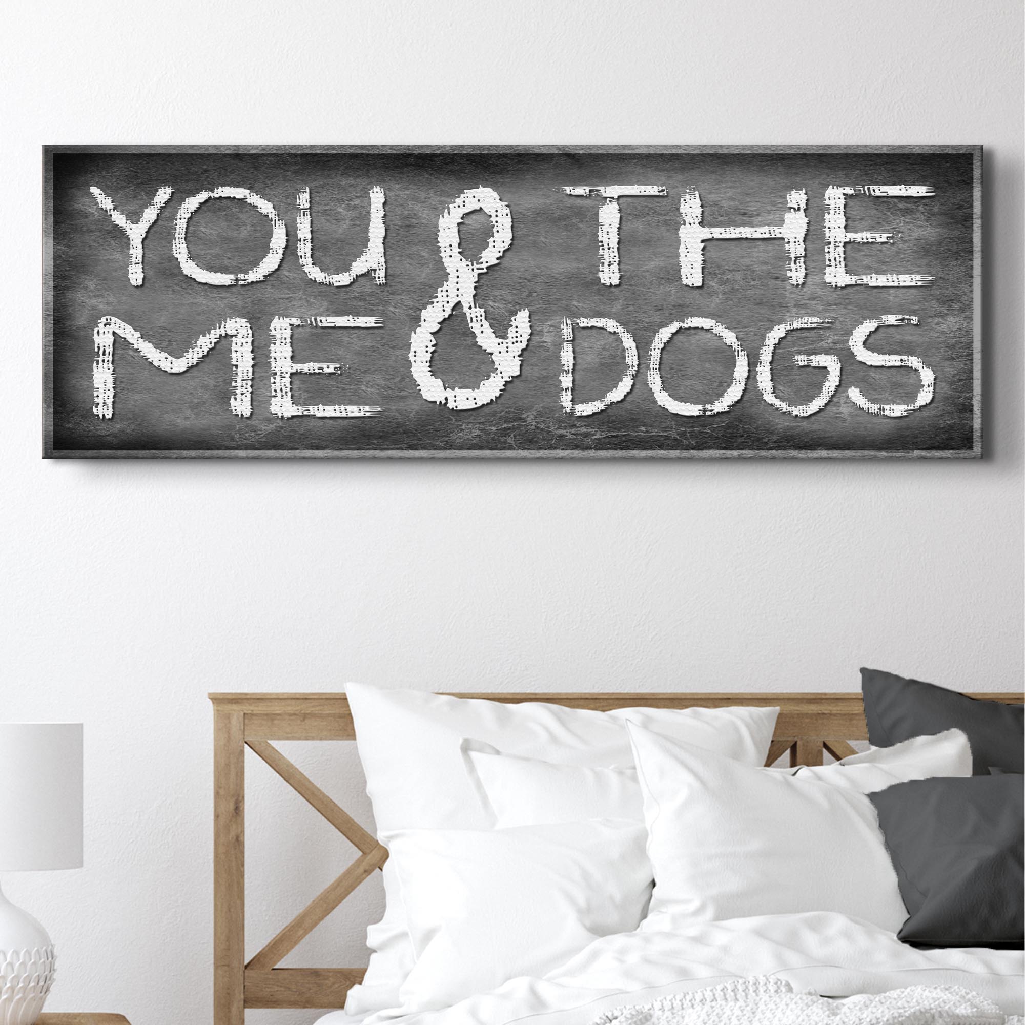 You And Me And The Dogs Sign II Canvas - Lazy Paper Club